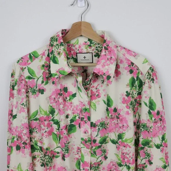 NWT Tuckernuck Gossamer Pink Hydrangea Callahan Shirt Dress XXL - Picture 4 of 12